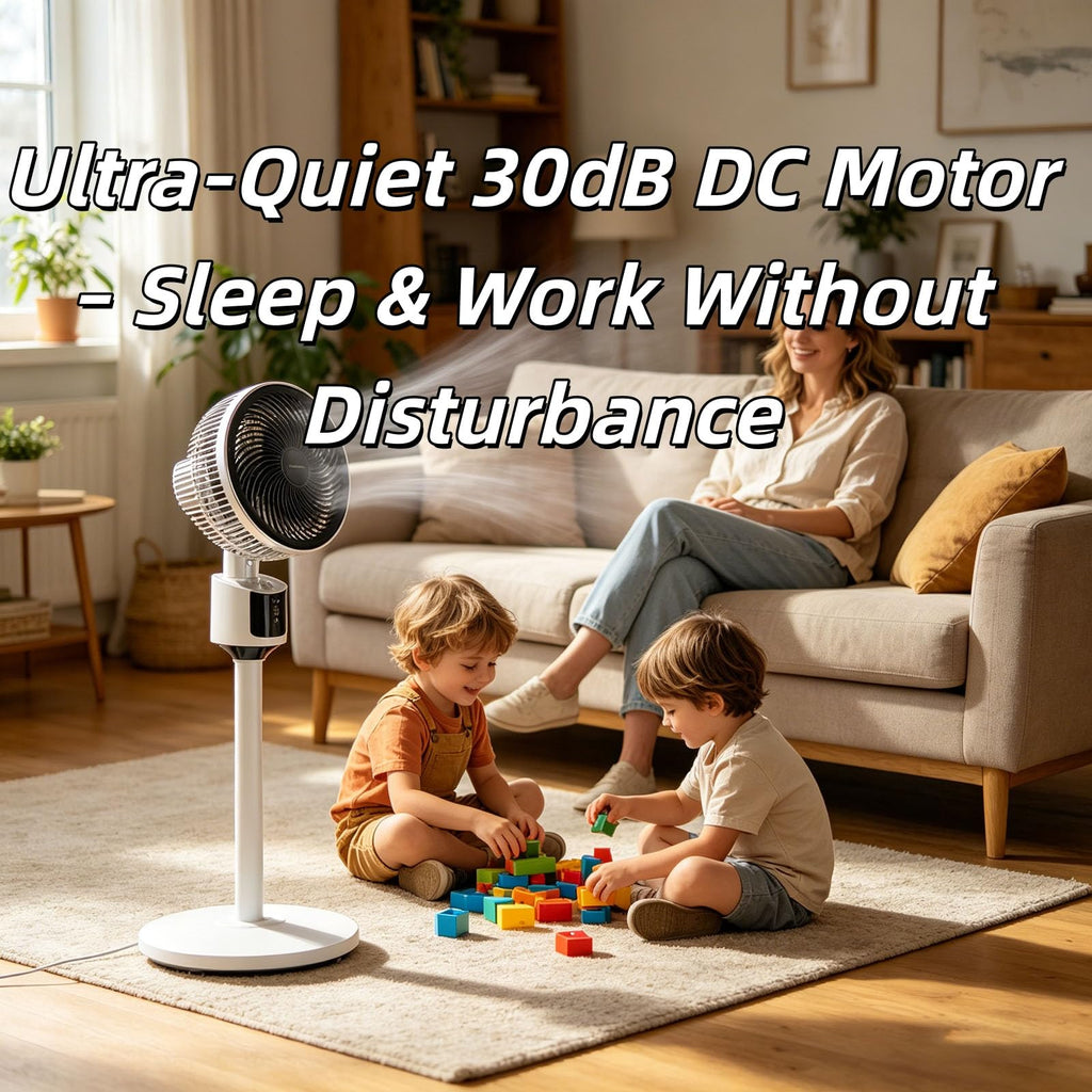 Standing Fan with Remote, 90° Oscillating, 3 Speeds, Adjustable Height, Gray I781137