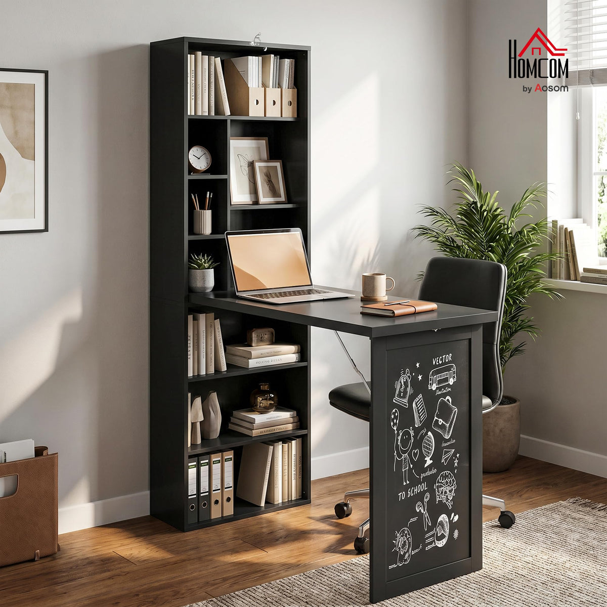 Black Foldable Convertible Computer Desk I65095