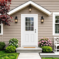 White 9-Lite Fiberglass Entry Door C7475