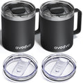 2 Pack 12oz Insulated Stainless Steel Coffee Mug with Lids O7019