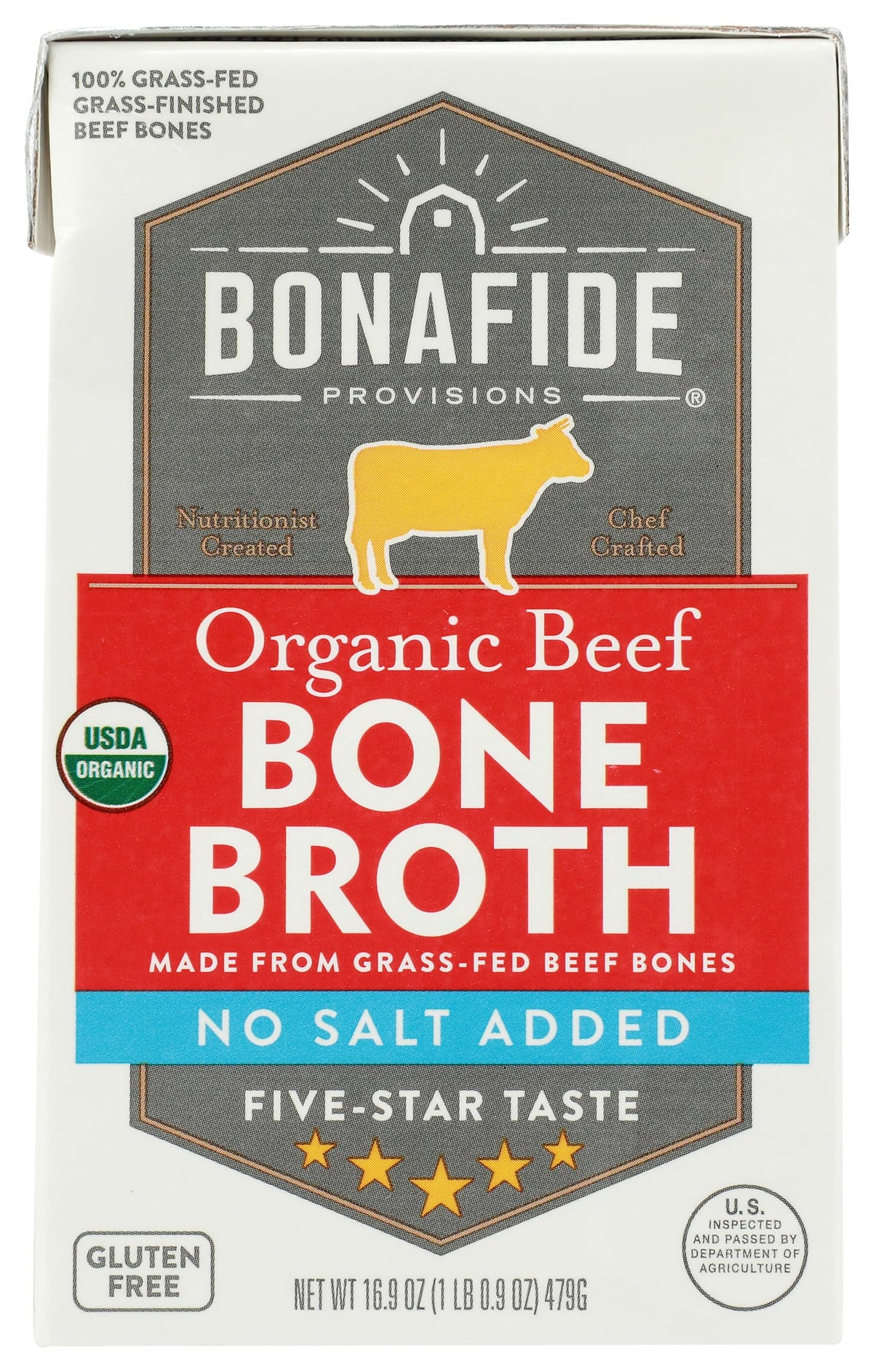 Bone Broth Beef No Salt Added Organic 16.9 Ounce T27151