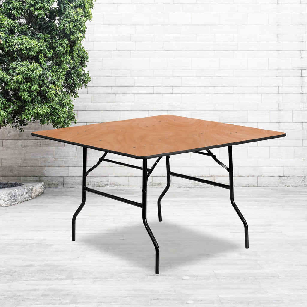 4 ft Wood Folding Square Banquet Table O701