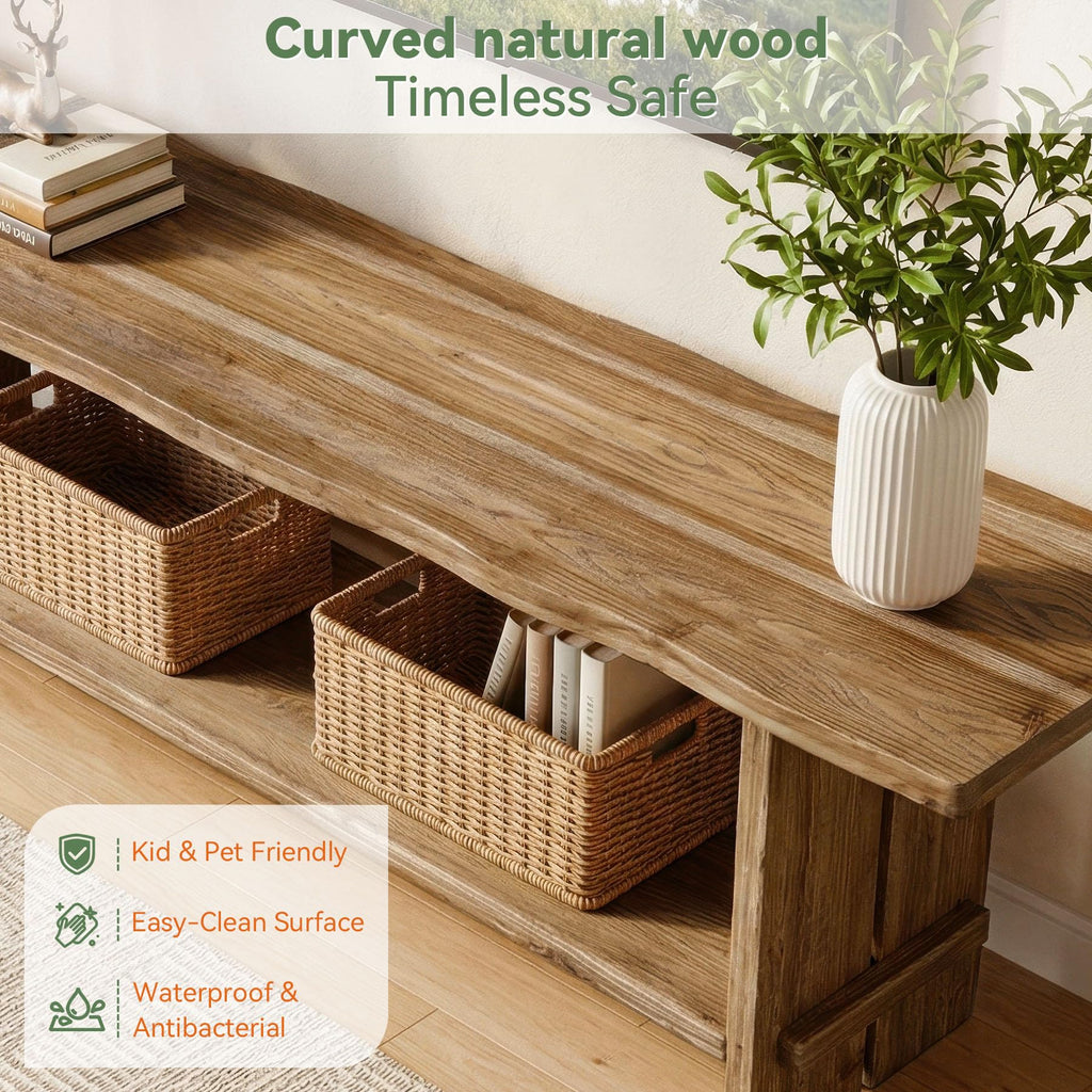 71" Solid Wood 2-Tier TV Stand L212
