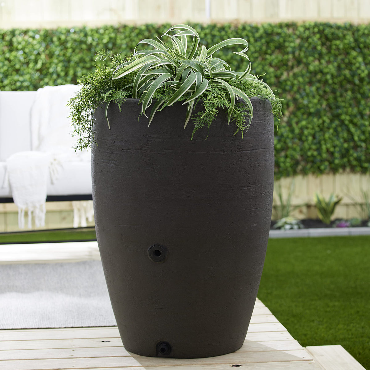50 Gallon Plastic Rain Barrel 2 Pack E149