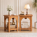 Set of 2 Solid Wood 2-Tier Side Table R246261