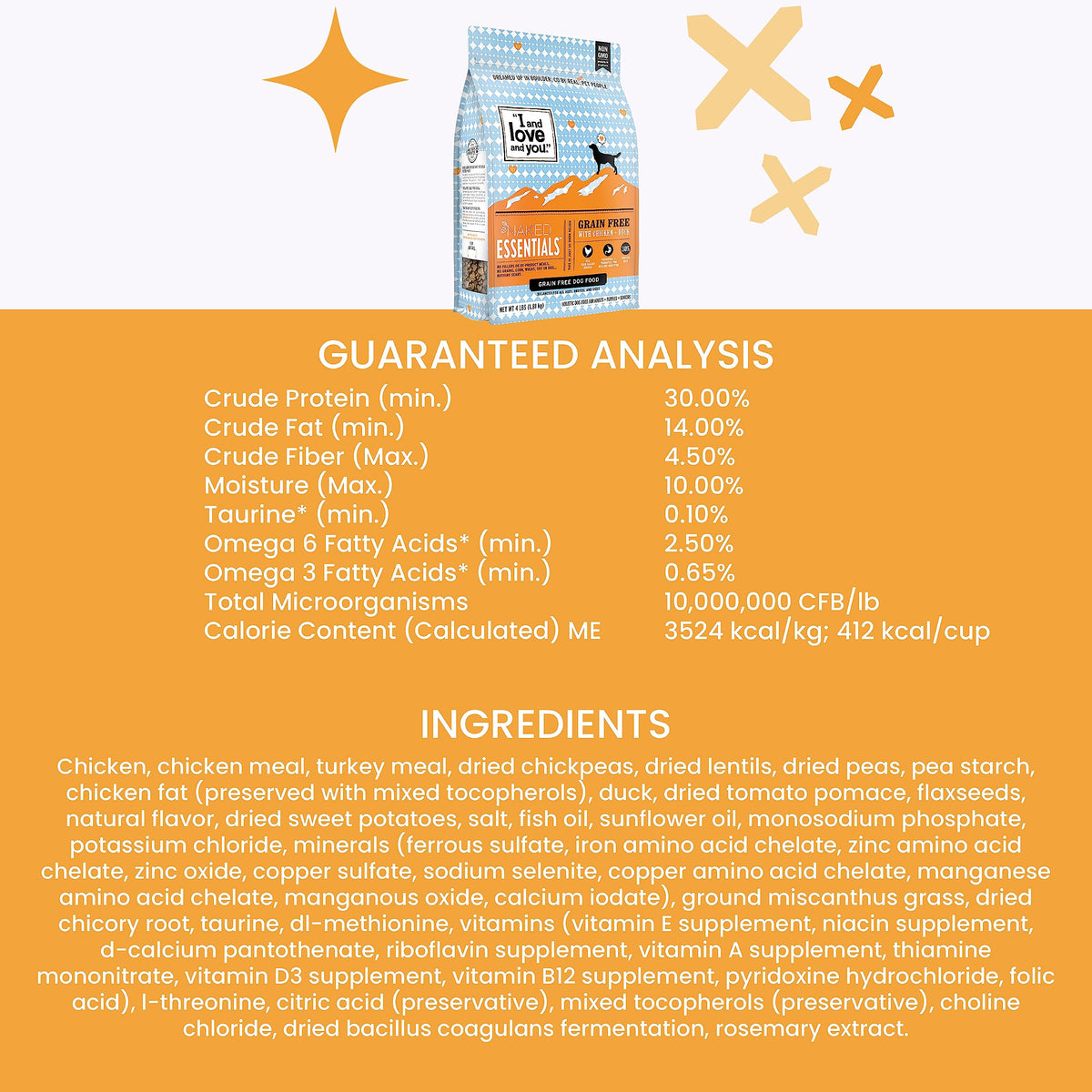 Chicken Duck Dry Dog Food 4lb Bag A715349